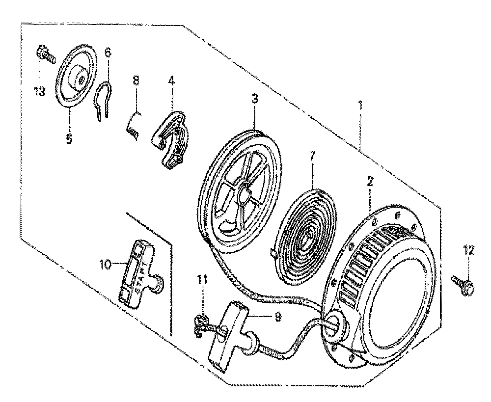 Fig-0 Diagram and Parts List for G100K2 Type SEP4 Honda Engine