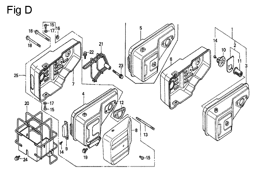 Fig-4 Diagram and Parts List for G100K2 Type SJ2 Honda Engine
