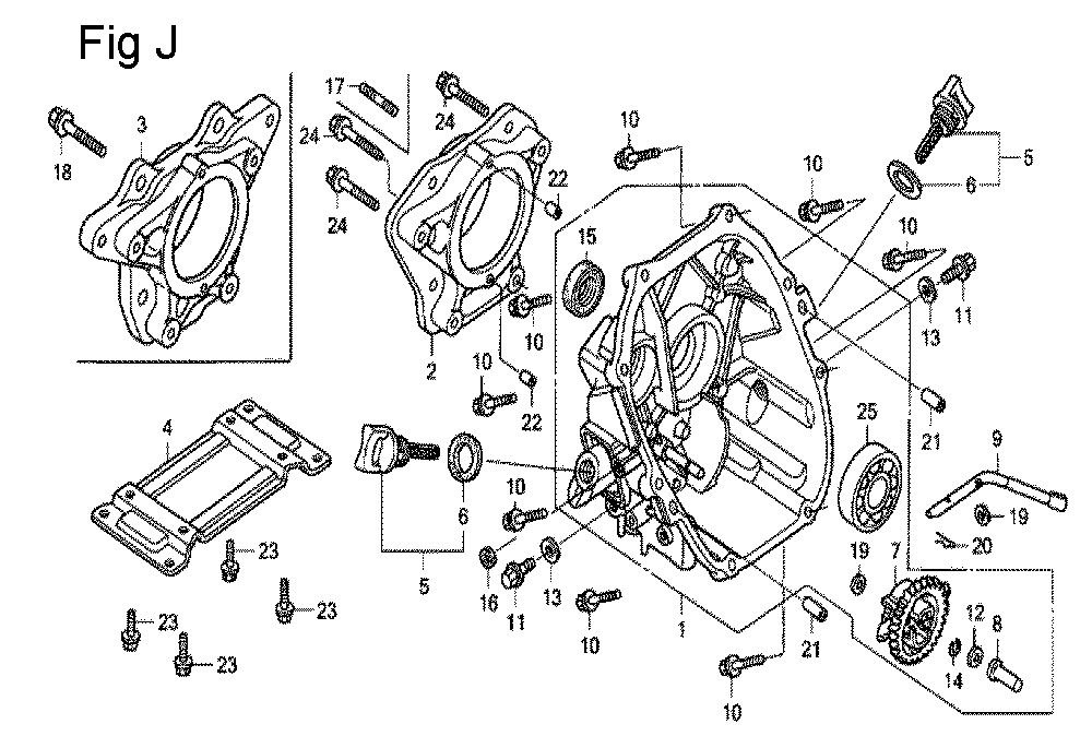 Fig-11 Diagram and Parts List for GX100U Type KRS2 Honda Engine