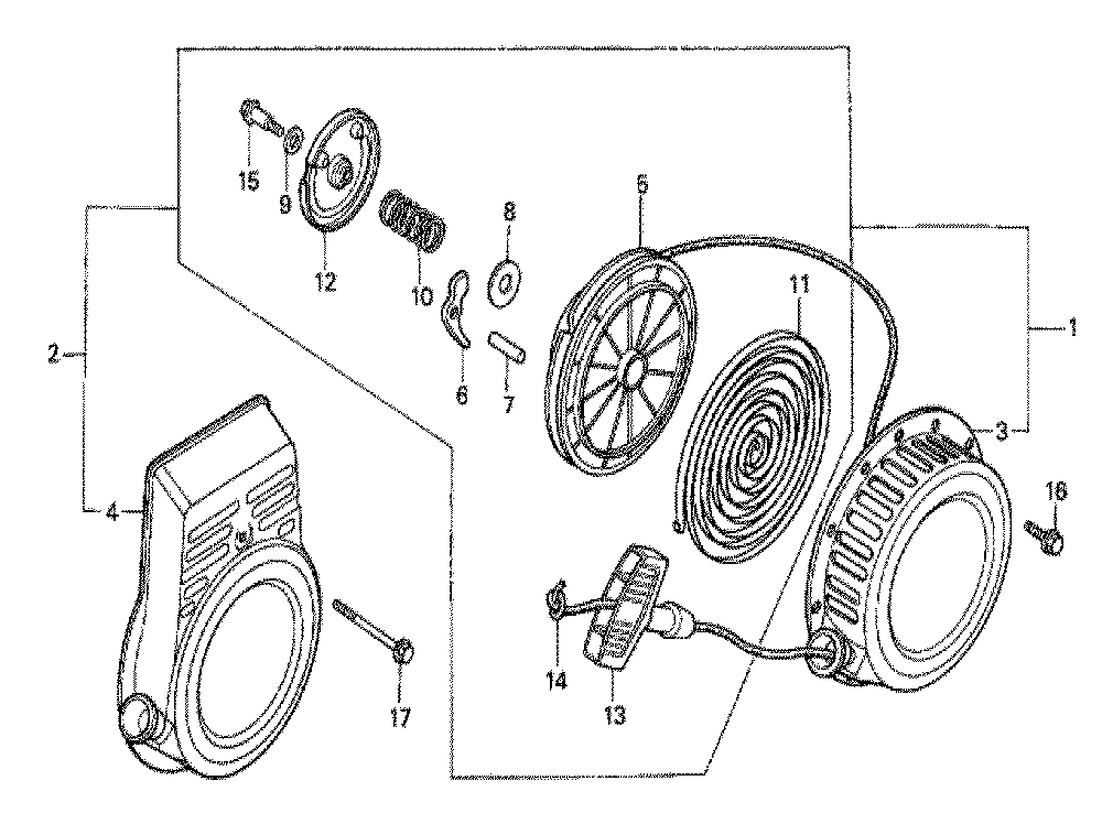 Fig-0 Diagram and Parts List for G100K1 Type W1 Honda Engine