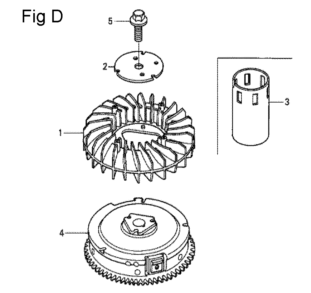 Fig-4 Diagram and Parts List for GCV530 Type EXA1 Honda Engine
