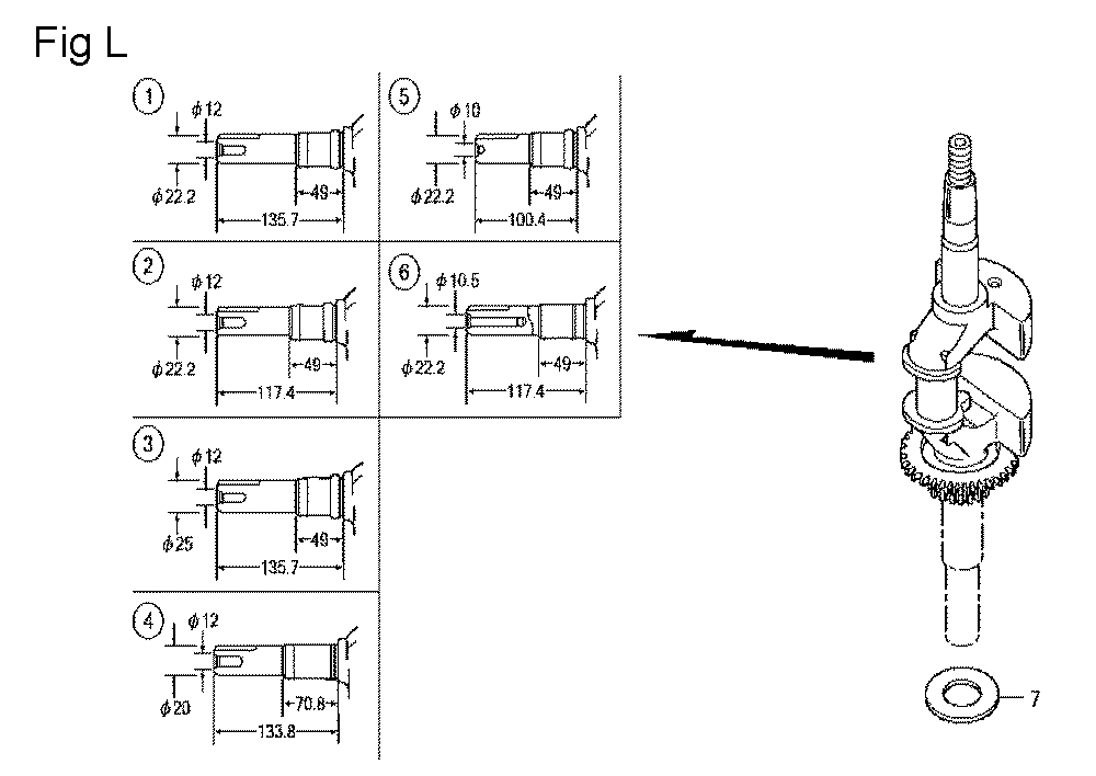 Fig-12 Diagram and Parts List for GCV160LA Type S1A Honda Engine