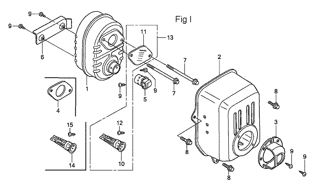 Fig-9 Diagram and Parts List for GC190A Type QHAD Honda Engine