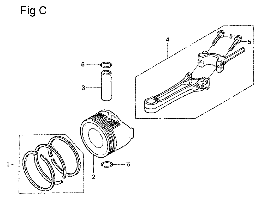 Fig-3 Diagram and Parts List for GSV190A Type N1L Honda Engine