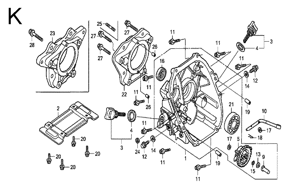 Fig-11 Diagram and Parts List for GX100 Type VA2 Honda Engine