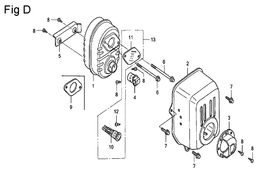 Fig-4 Diagram and Parts List for GC160 Type QHU1 Honda Engine
