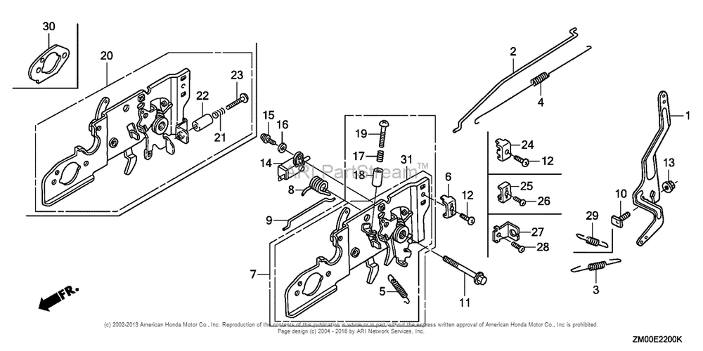 Control (1) Diagram and Parts List for GCV160LA0 (typeR3L)(GJARA-1000001) Honda Engine