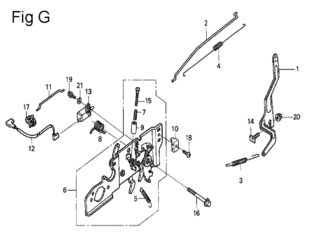 Fig-7 Diagram and Parts List for GSV190A Type A4G7 Honda Engine