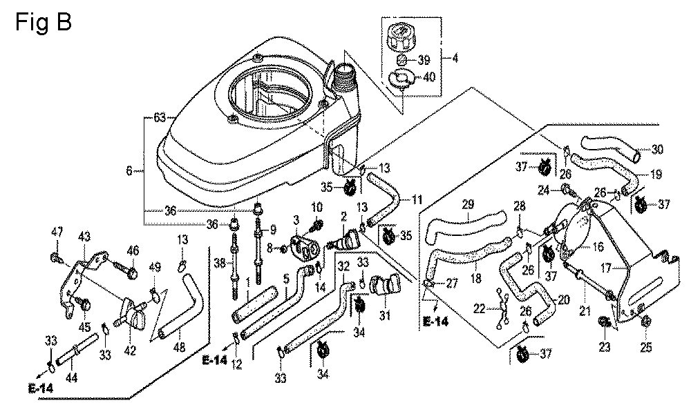 Fig-2 Diagram and Parts List for GCV160A Type STA1 Honda Engine