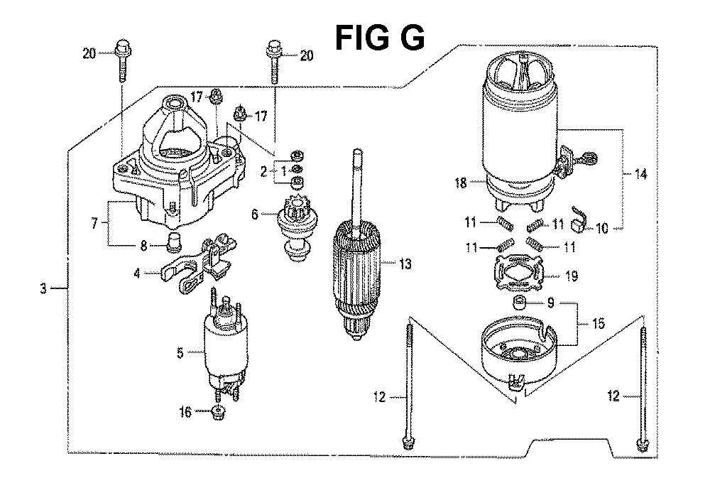 Fig-7 Diagram and Parts List for GXV530 Type EXA2A Honda Engine
