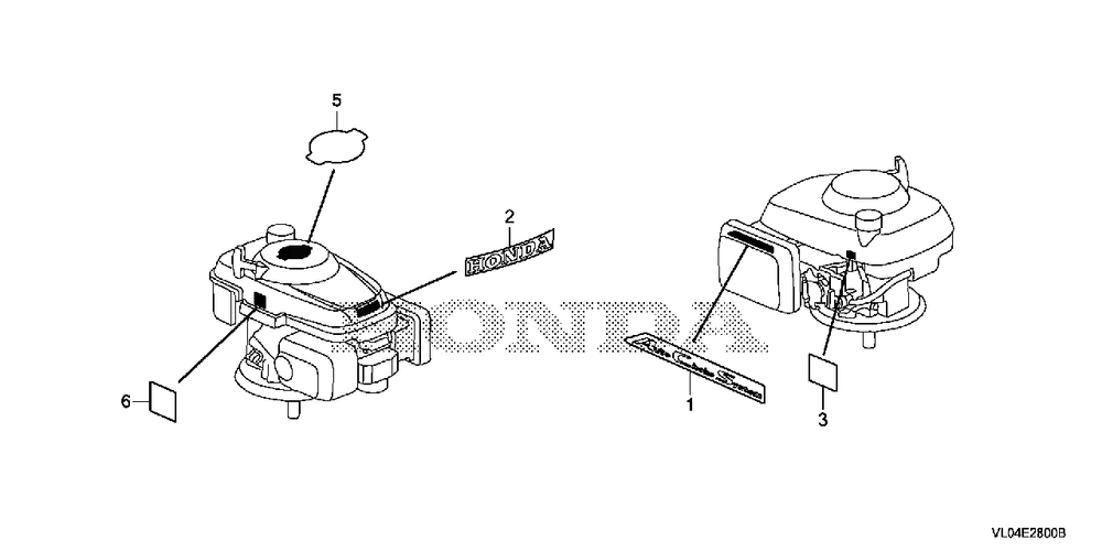 Label Diagram and Parts List for HRR216K10 (Type  VLAA)(MZCG-1140001 - 1660000) Honda Lawn Mower