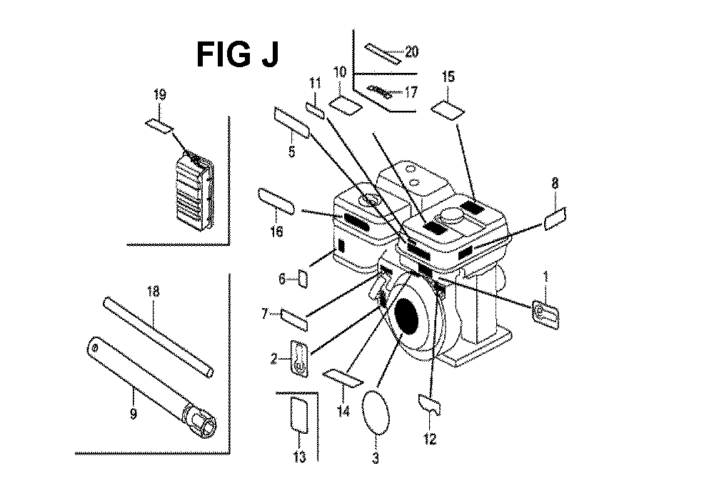 Fig-12 Diagram and Parts List for GX160H1 Type VSPP Honda Engine