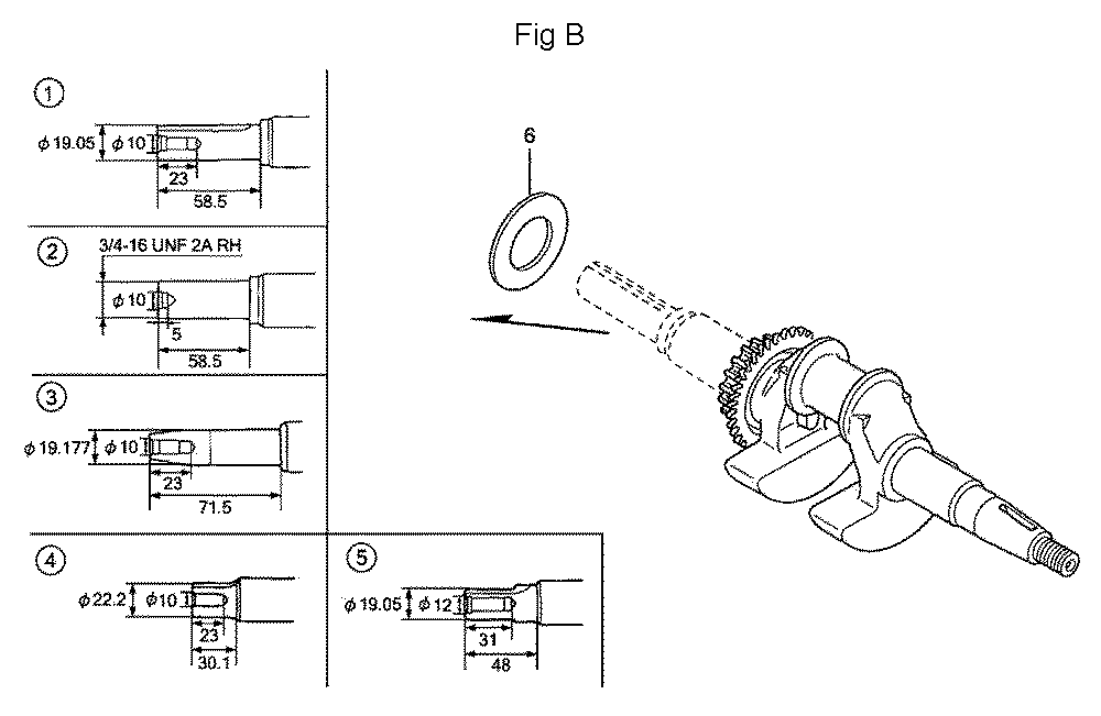 Fig-2 Diagram and Parts List for GC160LA Type DHAF Honda Engine
