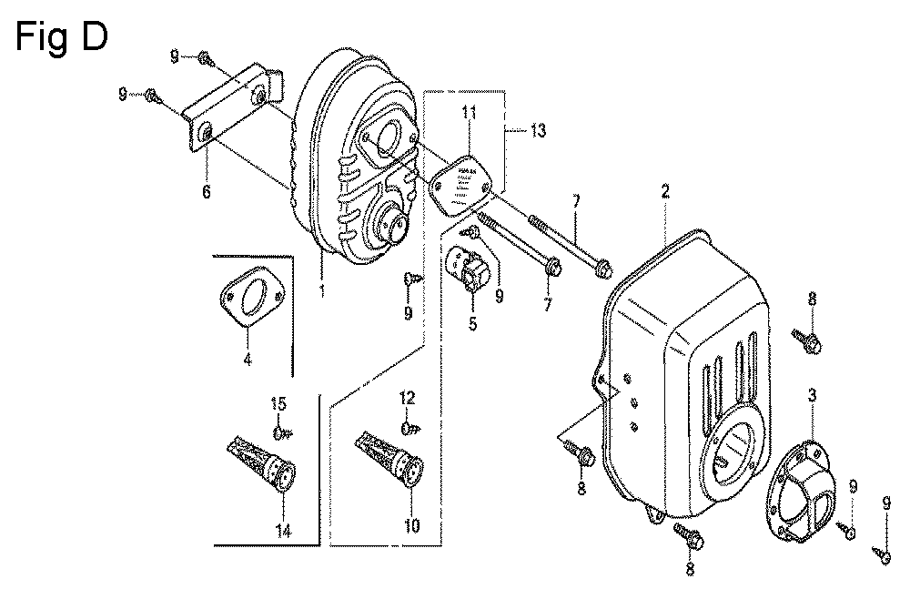Fig-4 Diagram and Parts List for GC190A Type VXE Honda Engine