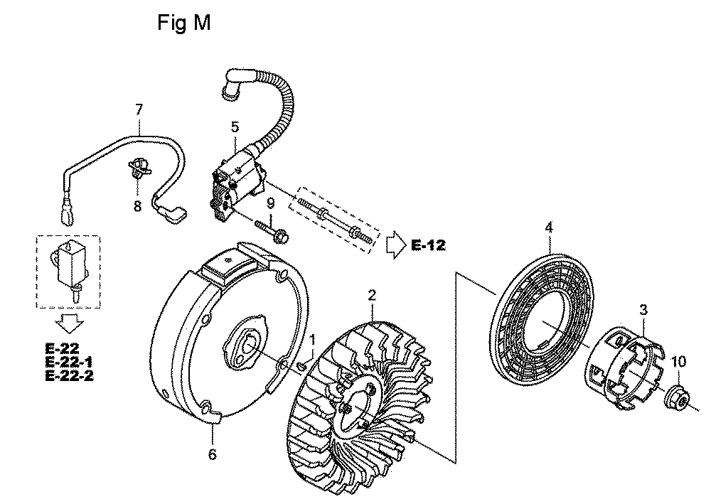 Fig-13 Diagram and Parts List for GC160LA Type QHA1 Honda Engine