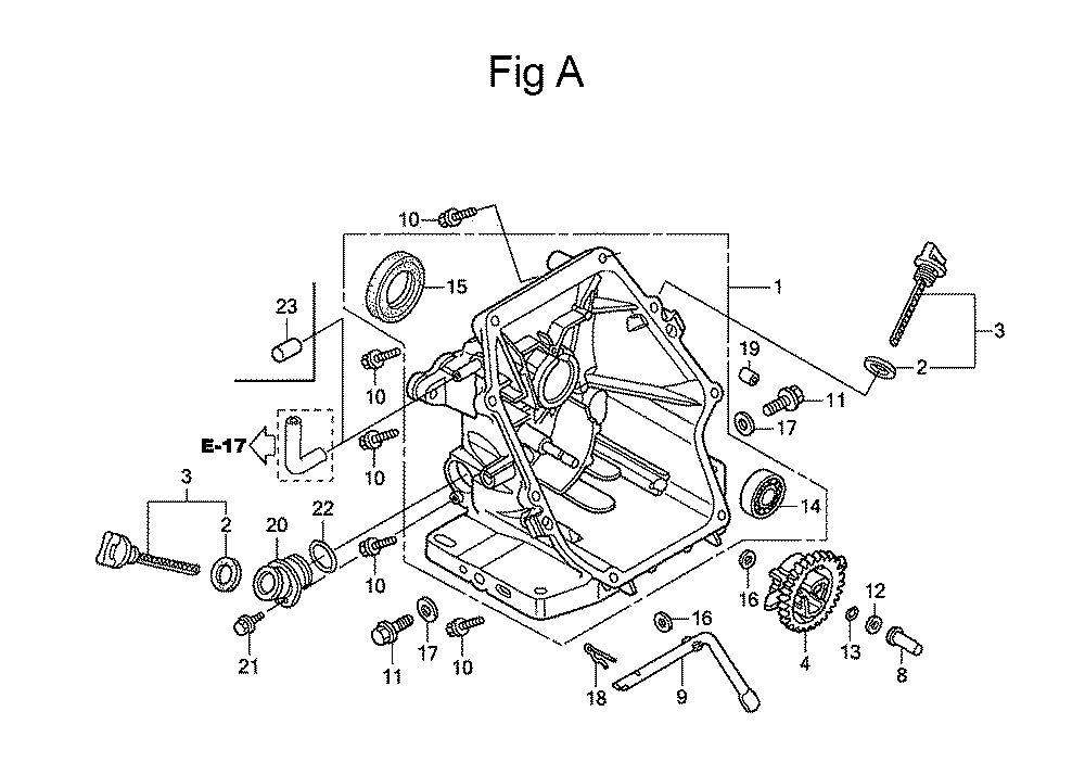 Fig-1 Diagram and Parts List for GC160 Type QHA1 Honda Engine