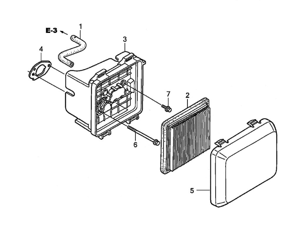 Air Cleaner Diagram and Parts List for GCV190-LABHH  Honda Engine
