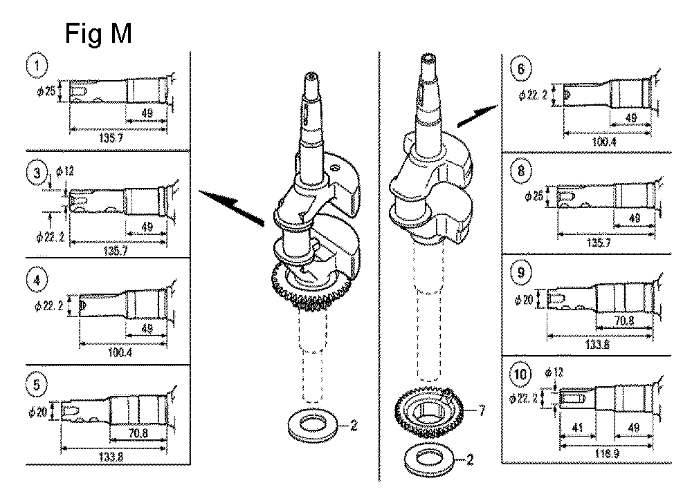 Fig-13 Diagram and Parts List for GCV190LA Type N5AP Honda Engine
