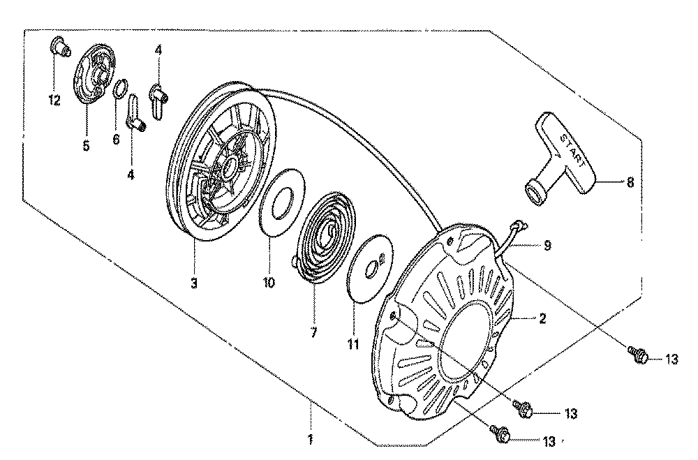 Fig-0 Diagram and Parts List for GX100U Type VEG Honda Engine
