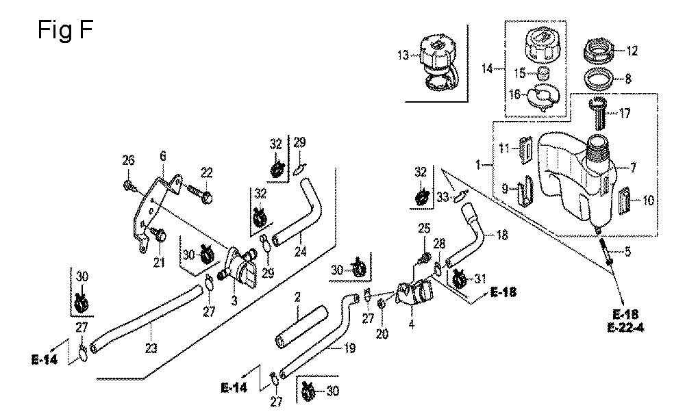 Fig-6 Diagram and Parts List for GCV160LA0 Type BHH Honda Engine