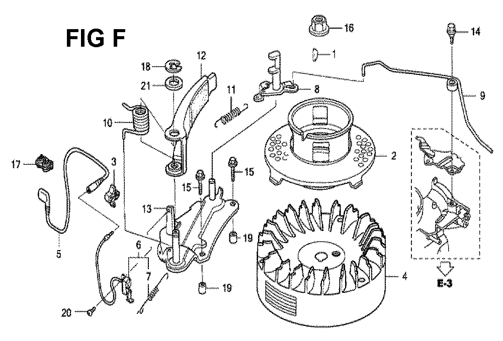 Fig-12 Diagram and Parts List for GXV160UH2 Type A12W Honda Engine