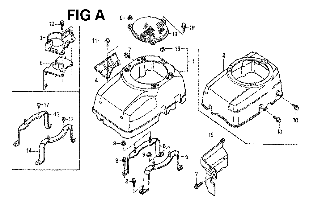 Fig-13 Diagram and Parts List for GXV340K2 Type DNE6 Honda Engine