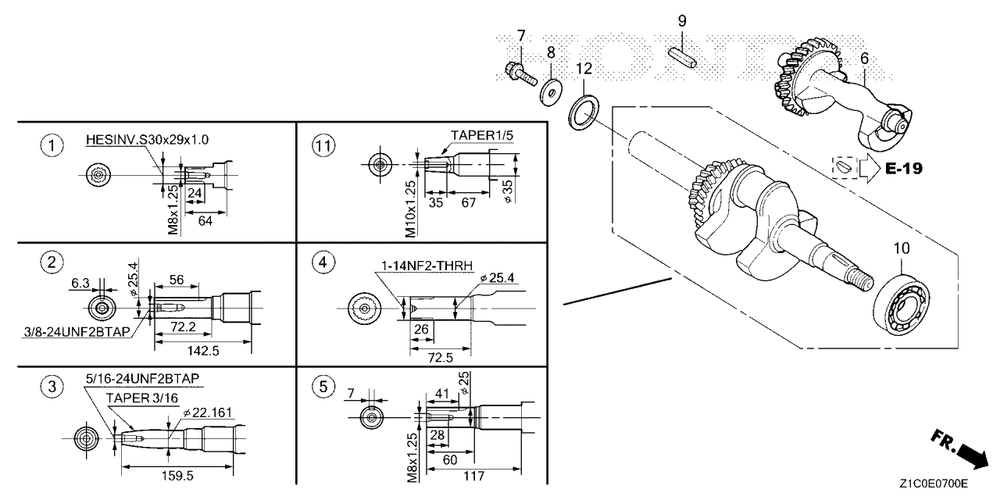 Crankshaft Diagram and Parts List for GX390UT2 (Type  SCC/B)(GCBCT-1000001 - 3485996) Honda Engine