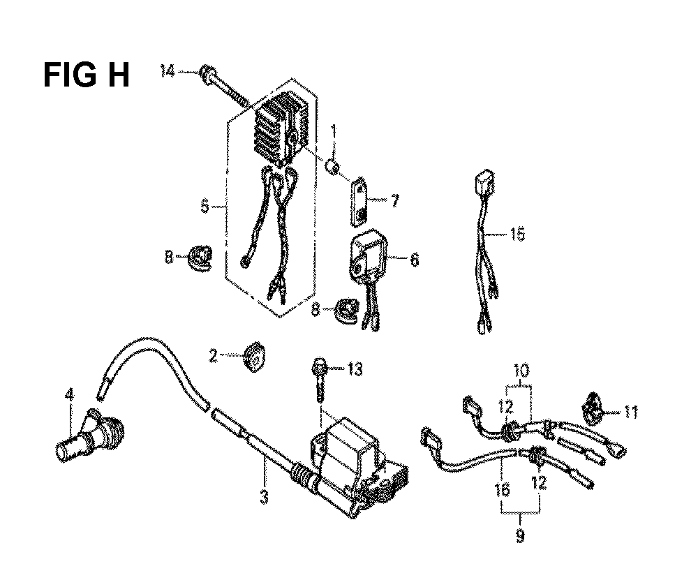 Fig-1 Diagram and Parts List for GXV340K2 Type DN3 Honda Engine