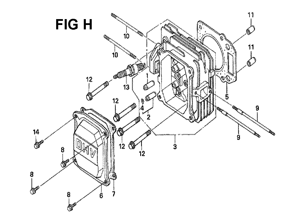 Fig-7 Diagram and Parts List for GXV160H2 Type SFL Honda Engine