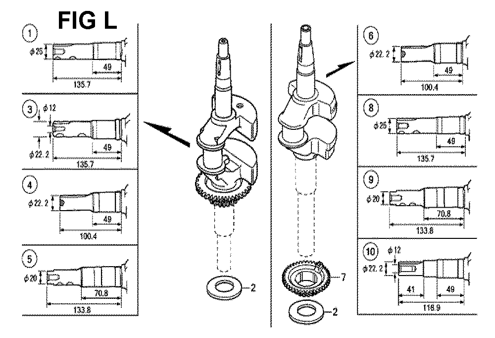 Fig-12 Diagram and Parts List for GCV190LA Type G5BR Honda Engine