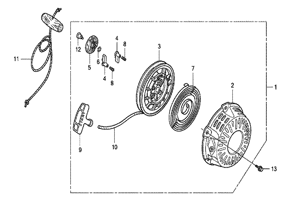Fig-0 Diagram and Parts List for GX120K1 Type EN Honda Engine