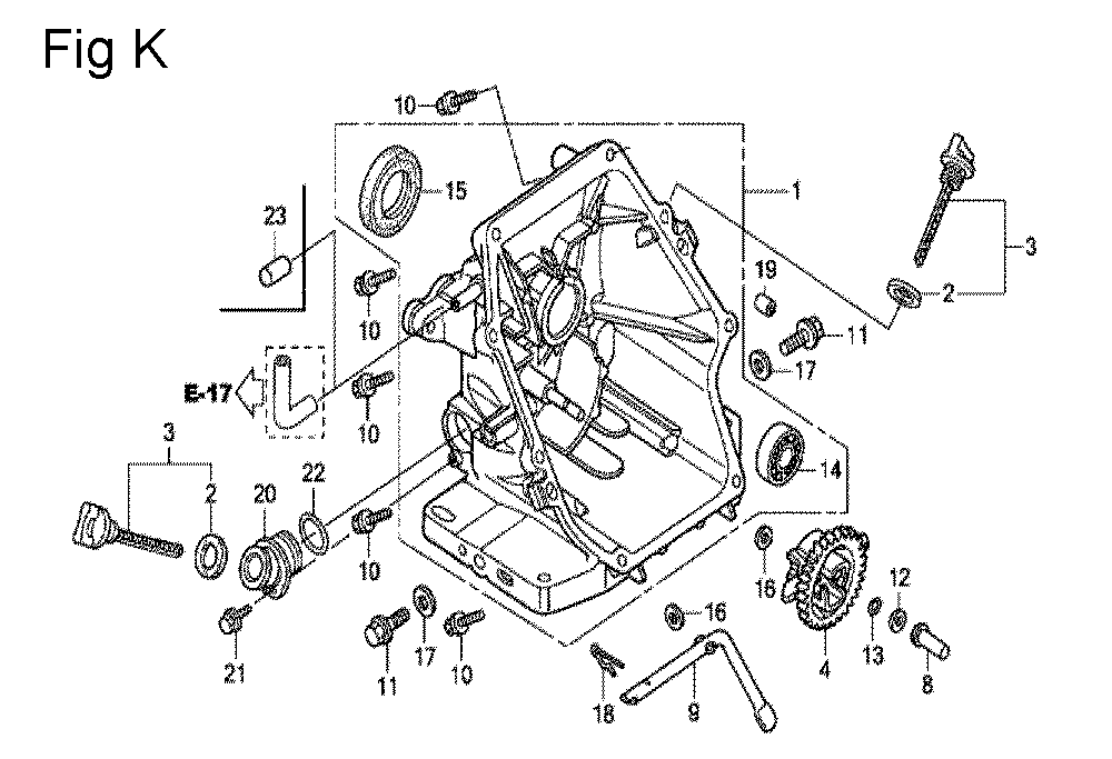 Fig-11 Diagram and Parts List for GC135 Type SHJ4 Honda Engine