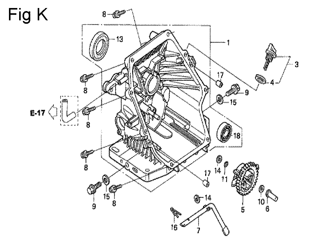 Fig-11 Diagram and Parts List for GC190A Type QHP7 Honda Engine