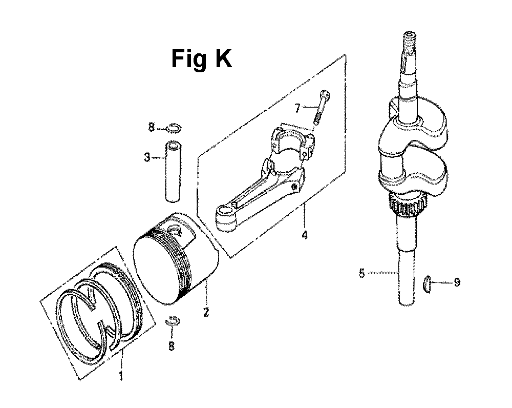 Fig-8 Diagram and Parts List for GXV120 Type N1B Honda Engine