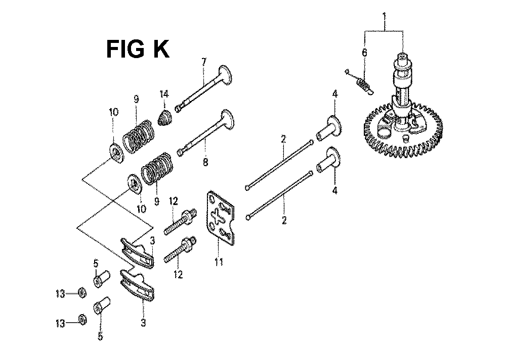 Fig-10 Diagram and Parts List for GXV160K1 Type SFY2 Honda Engine