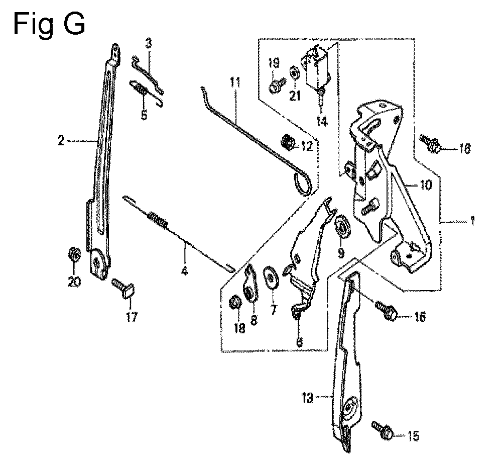 Fig-7 Diagram and Parts List for GC160 Type WME1 Honda Engine