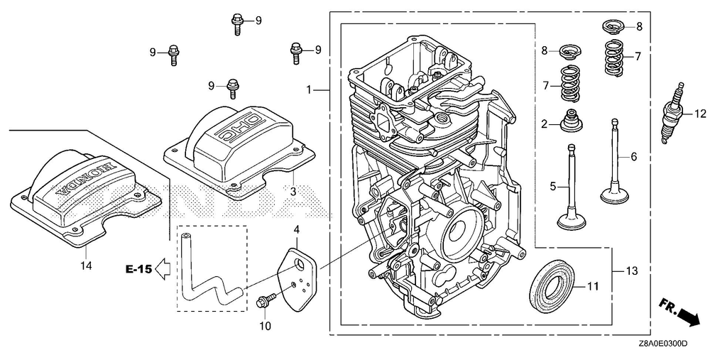 Cylinder Barrel Diagram and Parts List for GC160LAX (Type QBC)(GCAHA-6025169-9999999) Honda Engine