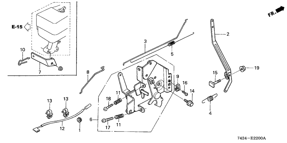 Governor Arm-Control Diagram and Parts List for HP400K3 (Type  BA/C)(NAA-2800448 - 9999999) Honda Lawn Tractor Accessories