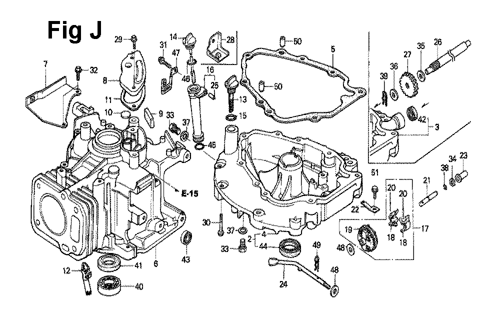 Fig-9 Diagram and Parts List for GXV120 Type N2C1 Honda Engine