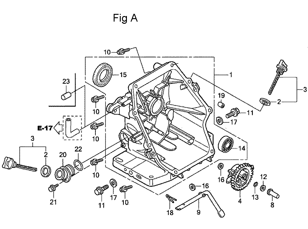 Fig-1 Diagram and Parts List for GC160 Type WKT2 Honda Engine