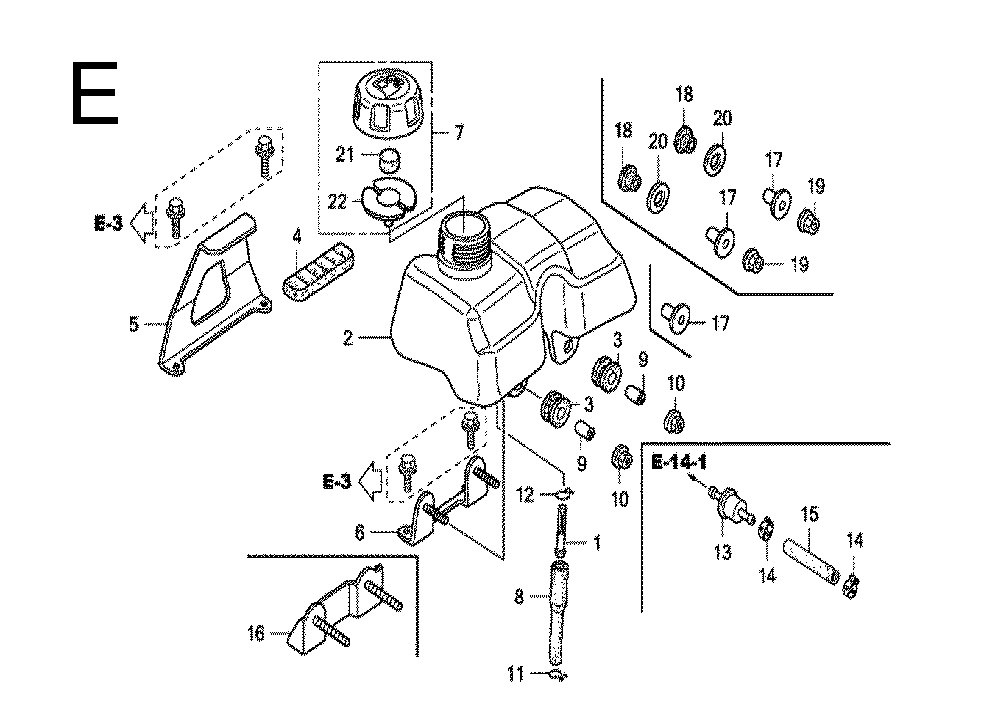Fig-5 Diagram and Parts List for GX100 Type QA2 Honda Engine