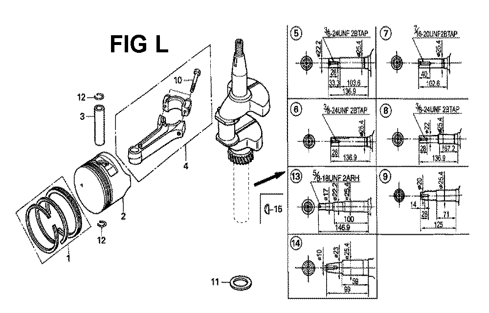 Fig-9 Diagram and Parts List for GXV160H2 Type N1 Honda Engine