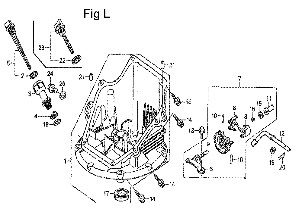 Fig-12 Diagram and Parts List for GCV190LA Type N5AP Honda Engine