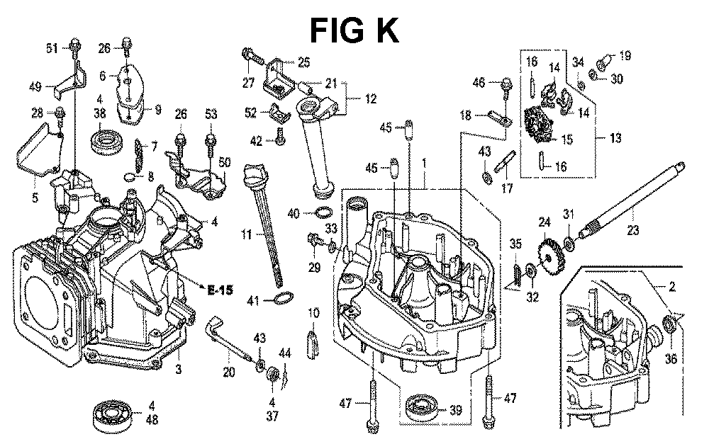 Fig-1 Diagram and Parts List for GXV160H2 Type SFY Honda Engine