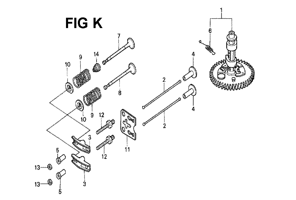 Fig-4 Diagram and Parts List for GXV160K1 Type N1M Honda Engine