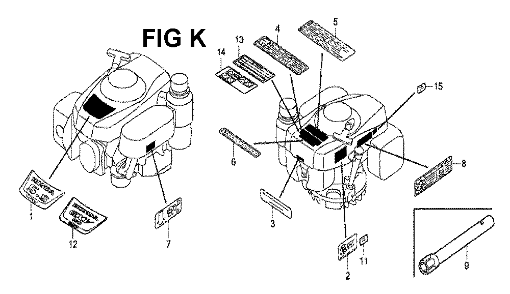 Fig-4 Diagram and Parts List for GXV160H2 Type N6 Honda Engine
