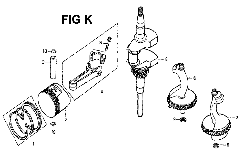 Fig-8 Diagram and Parts List for GXV340K2 Type DAP2 Honda Engine