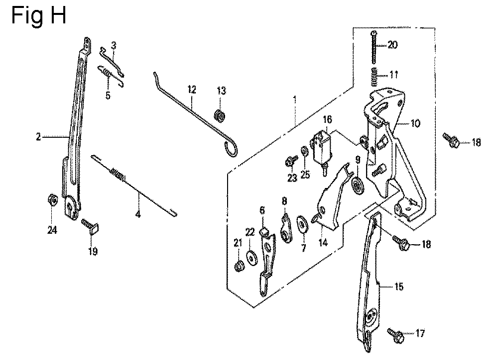 Fig-8 Diagram and Parts List for GC135 Type VXE Honda Engine