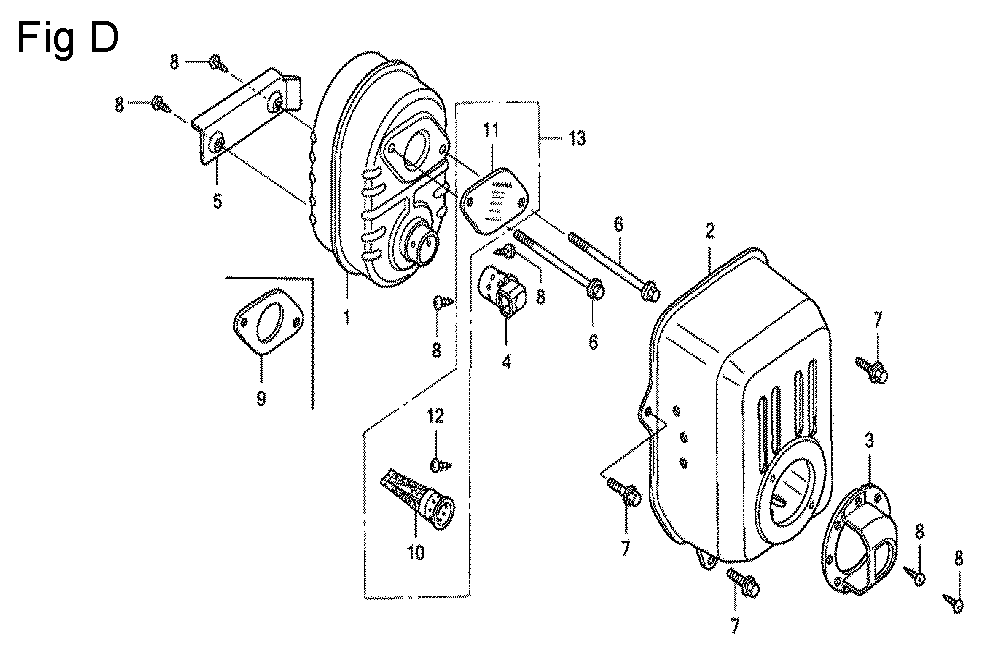 Fig-4 Diagram and Parts List for GC160 Type SHE5 Honda Engine