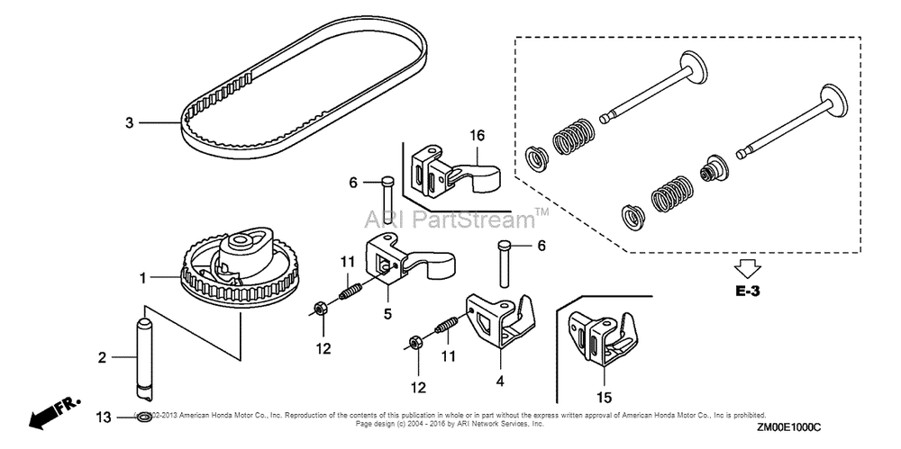 Camshaft Pulley Diagram and Parts List for GCV160LA0 (typeN5B)(GJARA-1000001) Honda Engine